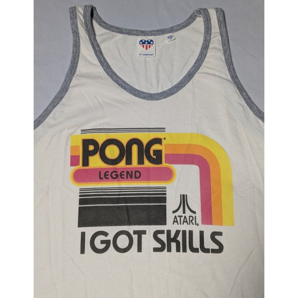 ATARI PONG LEGEND I HAVE SKILLS x JUNK FOOD RETRO Women 2XL Ivory Tank Top - Picture 3 of 15